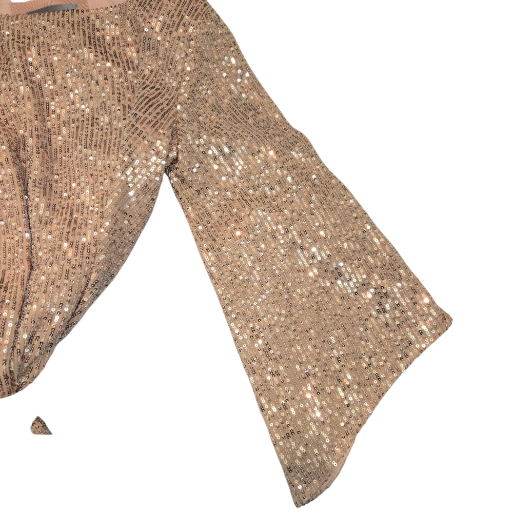 Anthropologie Starling Sequin Tunic Dress Rose Gold XS MSRP $170 - Picture 9 of 16